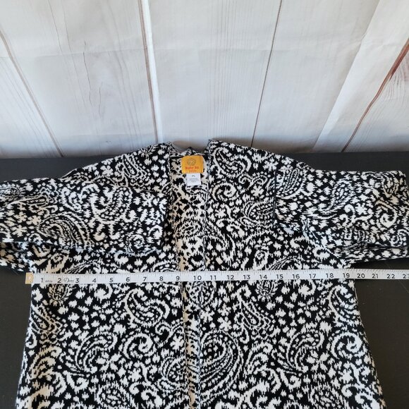 Ruby Rd Petite Women’s PS Open Front Cardigan Sweater, Black/White, Long Sleeve, - Picture 8 of 9